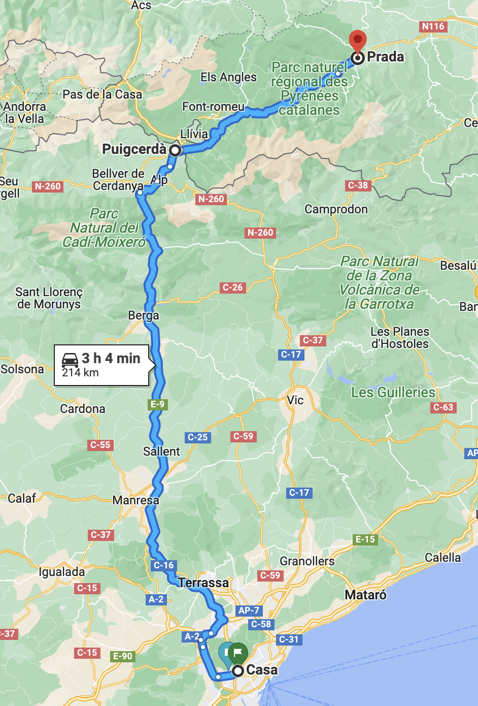 Fragment del plànol Canigó d'Editorial Alpina